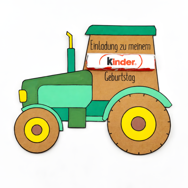 Traktor Einladung Kindergeburtstag PDF Vorlage zum Ausdrucken