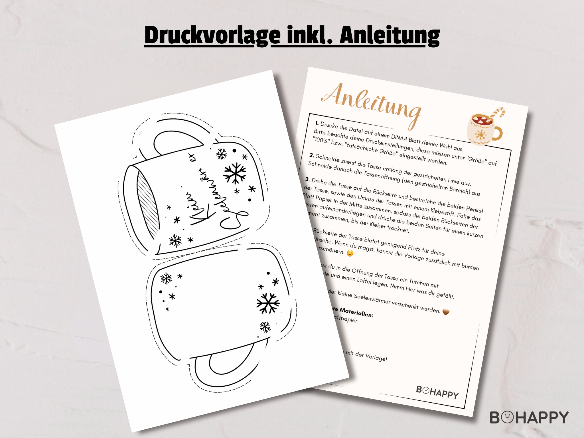PDF- und PNG-Druckvorlage für den Seelenwärmer mit Bastelanleitung